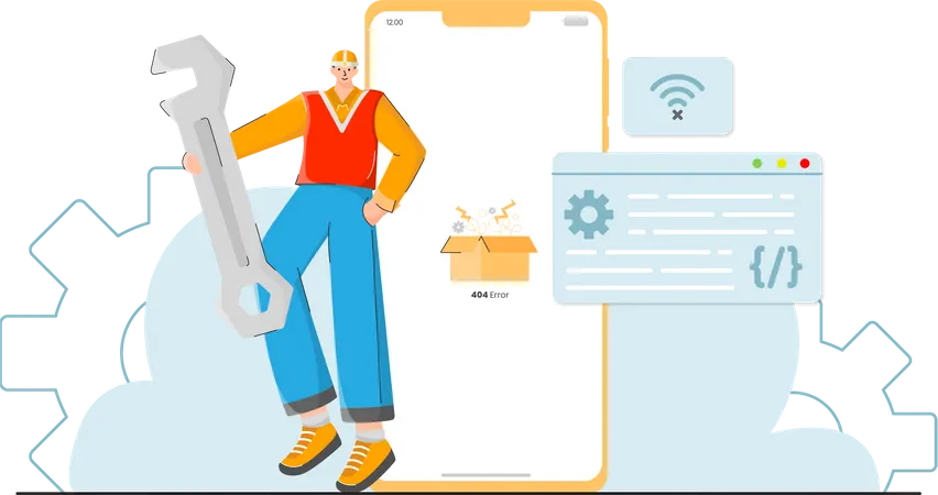 Free Web maintenance Illustration