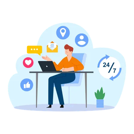 24/7 Customer Support  Illustration