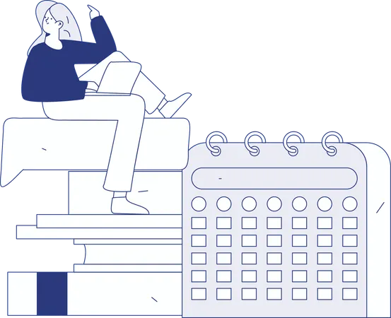 Boy doing agenda Organisation  Illustration
