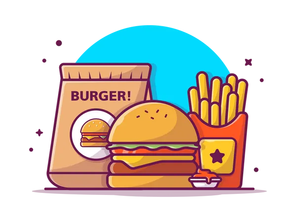 Burger take away  Illustration