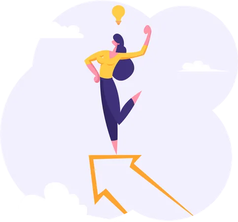 Businesswoman with success idea  Illustration