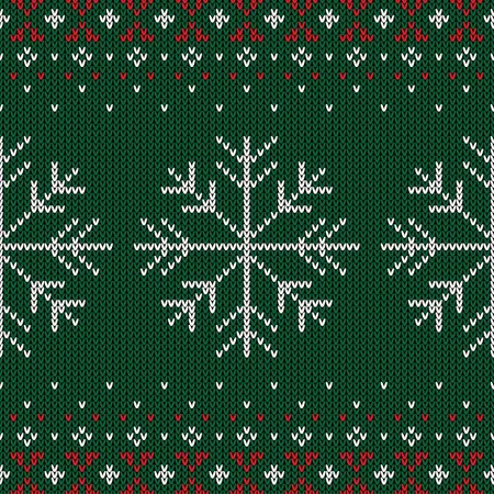 Christmas knitted pattern  Illustration