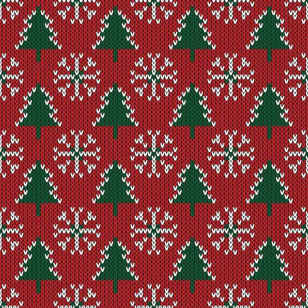 Christmas knitted pattern  Illustration
