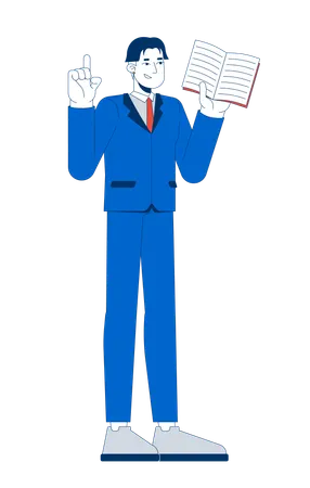 Confident lawyer asian man holding legal book  Illustration