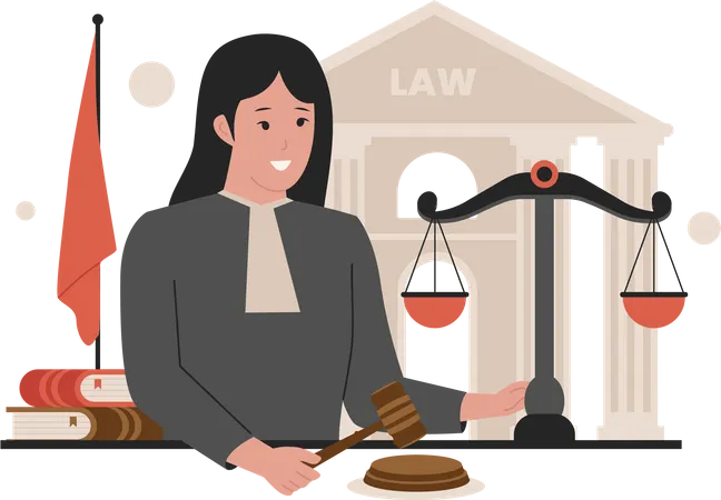 Female lawyer giving order  Illustration