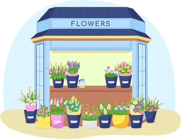 Flowers kiosk  Illustration