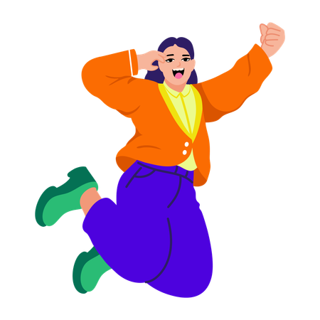 Girl celebrating success  Illustration