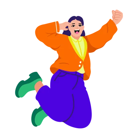 Girl celebrating success  Illustration