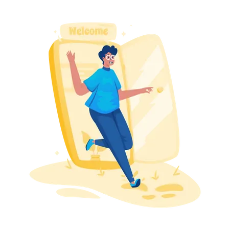 Greetings welcome online  Illustration
