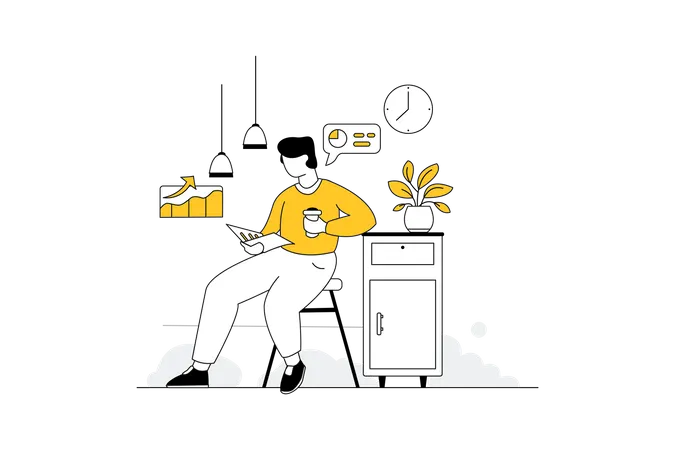 Reading about Financial Reports  Illustration