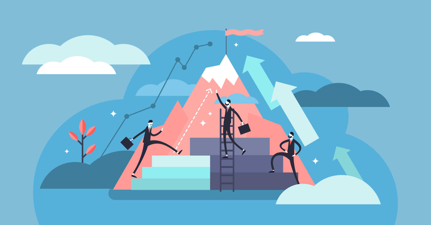 Successful company employment motivation and challenges  Illustration